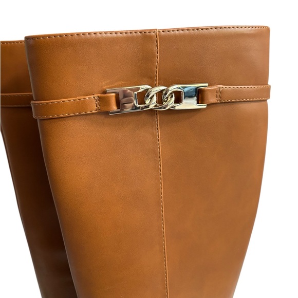 BANDOLINO Romi Womens Faux Leather Round Toe Knee-High Boots in Medium Natural 7 - Picture 12 of 15